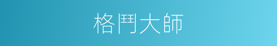 格鬥大師的同義詞