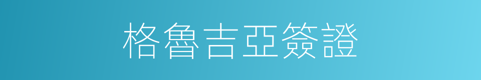 格魯吉亞簽證的同義詞