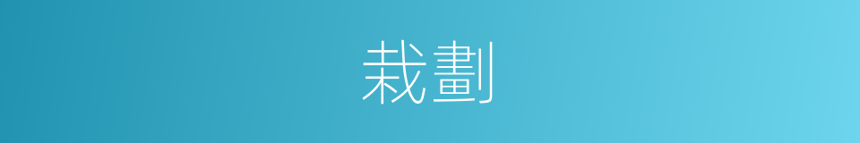 栽劃的意思