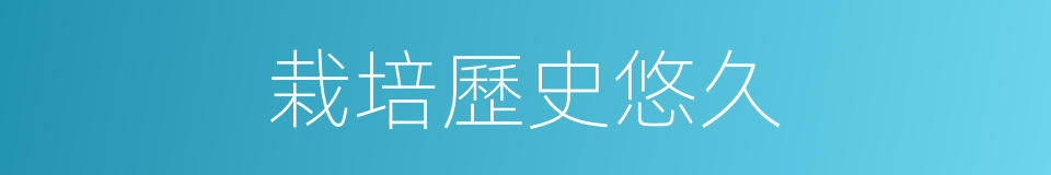 栽培歷史悠久的同義詞