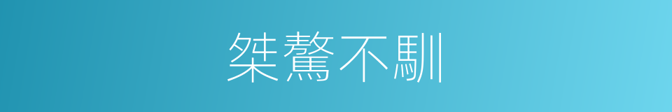 桀驁不馴的意思