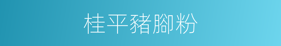 桂平豬腳粉的同義詞