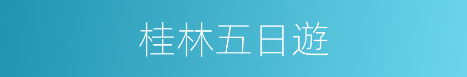 桂林五日遊的同義詞