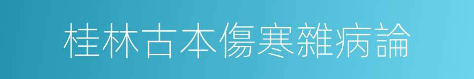 桂林古本傷寒雜病論的同義詞