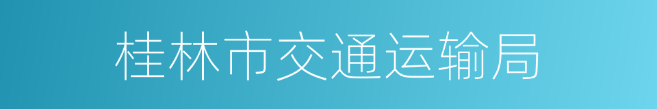 桂林市交通运输局的同义词