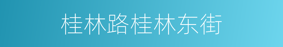 桂林路桂林东街的同义词