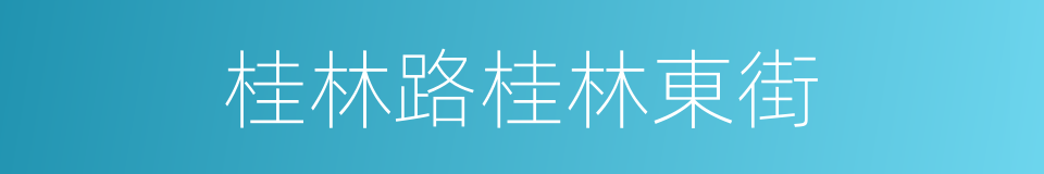 桂林路桂林東街的同義詞