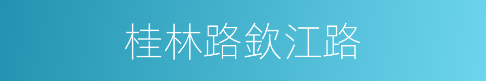 桂林路欽江路的同義詞