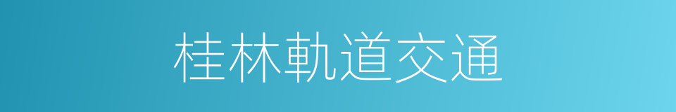 桂林軌道交通的同義詞