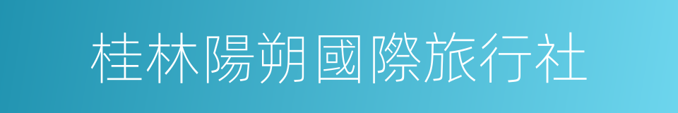 桂林陽朔國際旅行社的同義詞