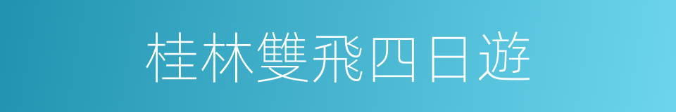 桂林雙飛四日遊的同義詞