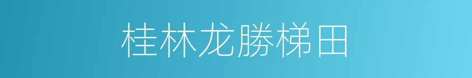 桂林龙勝梯田的同義詞