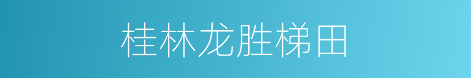 桂林龙胜梯田的同义词