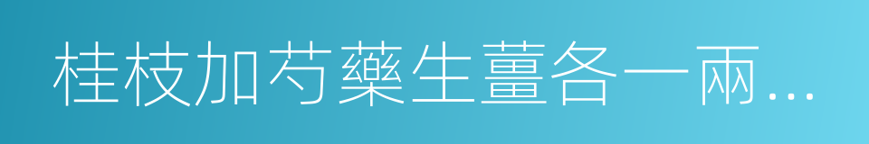 桂枝加芍藥生薑各一兩人參三兩新加湯的同義詞