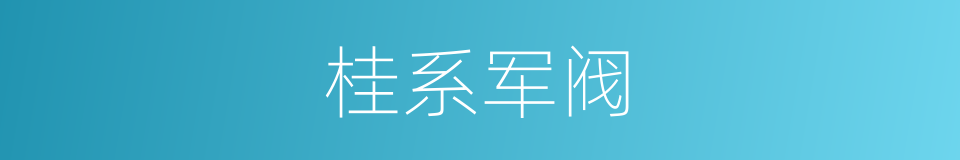 桂系军阀的意思
