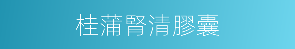 桂蒲腎清膠囊的同義詞