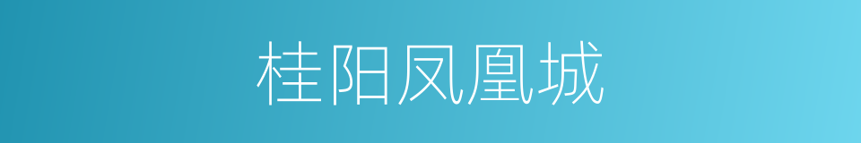 桂阳凤凰城的同义词