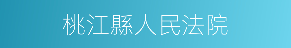 桃江縣人民法院的同義詞