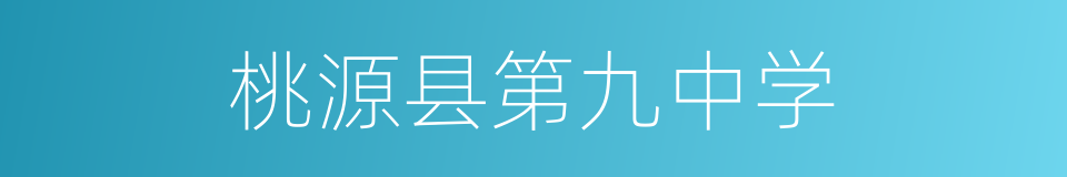 桃源县第九中学的同义词