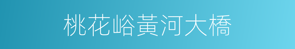 桃花峪黃河大橋的同義詞