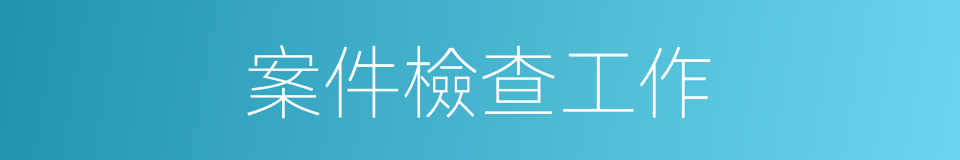 案件檢查工作的同義詞