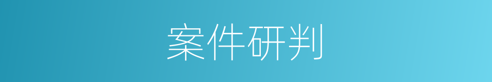 案件研判的同义词
