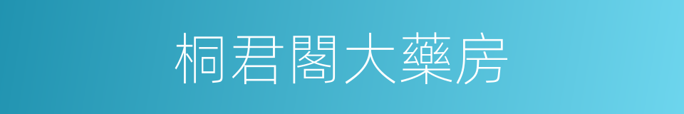 桐君閣大藥房的同義詞