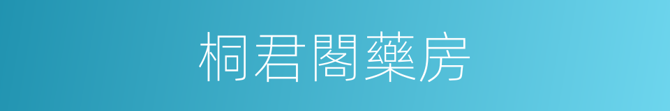 桐君閣藥房的同義詞