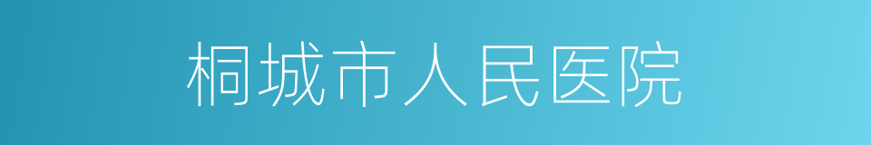 桐城市人民医院的同义词