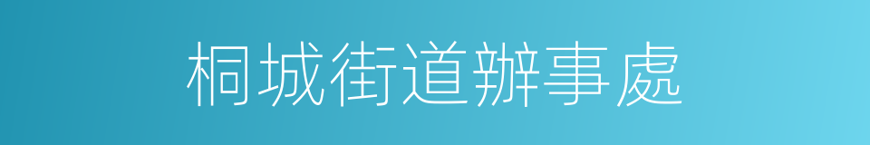 桐城街道辦事處的同義詞