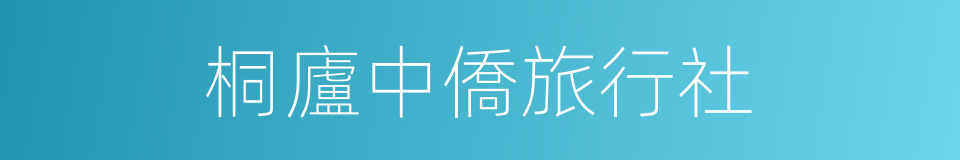 桐廬中僑旅行社的同義詞