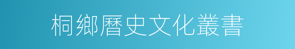 桐鄉曆史文化叢書的同義詞