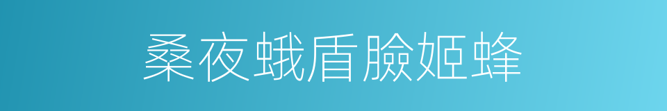 桑夜蛾盾臉姬蜂的同義詞