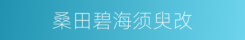 桑田碧海须臾改的同义词