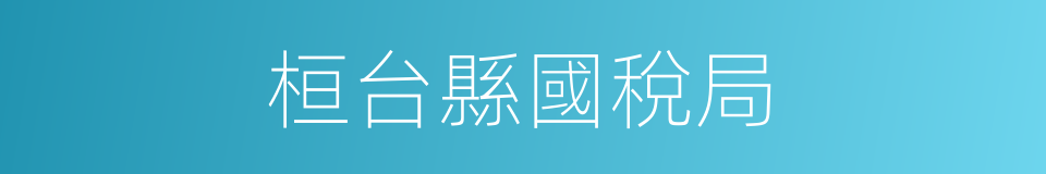 桓台縣國稅局的同義詞