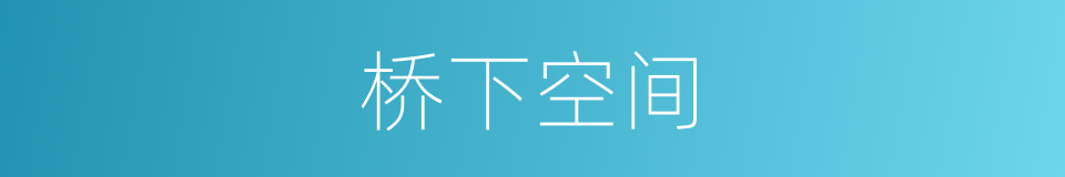 桥下空间的同义词
