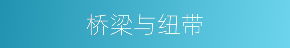 桥梁与纽带的同义词