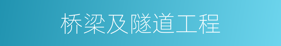 桥梁及隧道工程的同义词