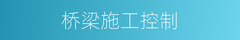 桥梁施工控制的同义词