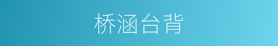 桥涵台背的同义词