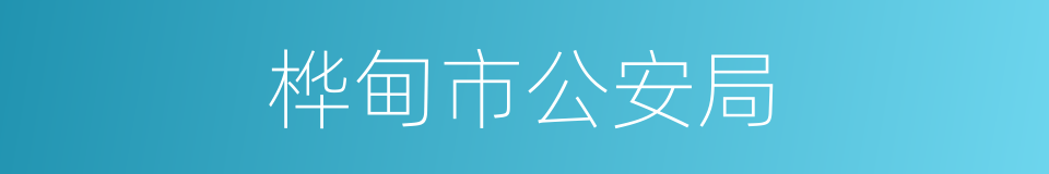 桦甸市公安局的同义词