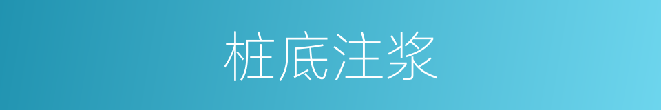 桩底注浆的同义词