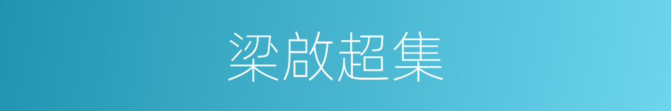 梁啟超集的同義詞