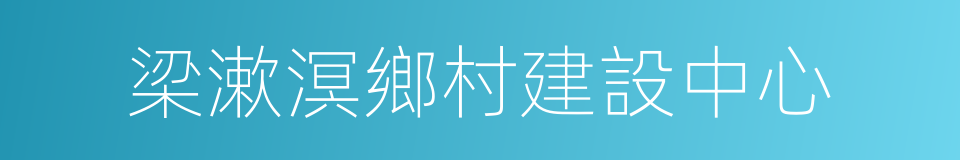 梁漱溟鄉村建設中心的同義詞