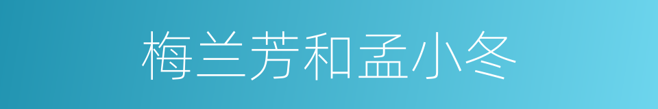 梅兰芳和孟小冬的同义词