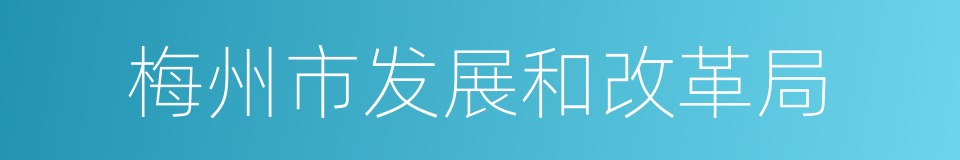 梅州市发展和改革局的同义词