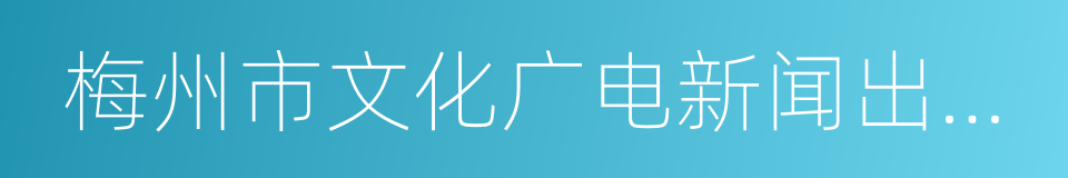 梅州市文化广电新闻出版局的同义词