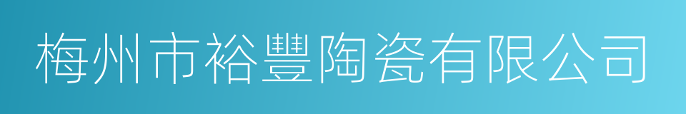 梅州市裕豐陶瓷有限公司的同義詞