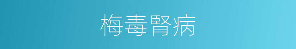 梅毒腎病的同義詞
