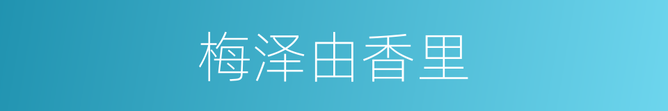 梅泽由香里的同义词